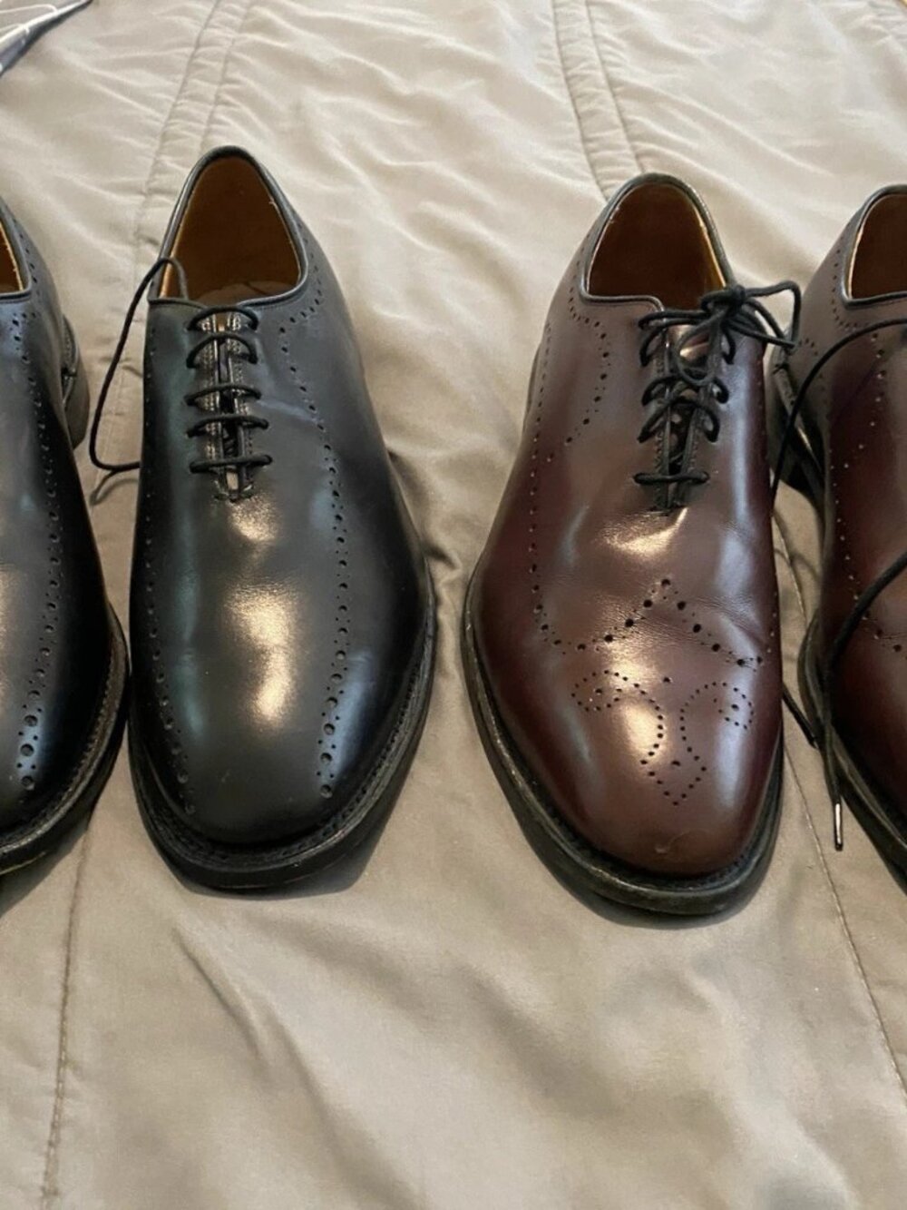 Two Pair Allen Edmonds Wholecut Oxfords   ( Hampstead & Fairfax )  Size 9D